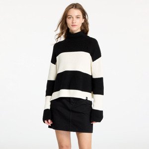 Svetr Calvin Klein Jeans Chunky Loose High Neck Sweater Ivory/ Black Stripe L